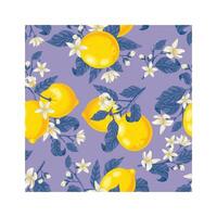Vibrant lemons and flowers illustration vector