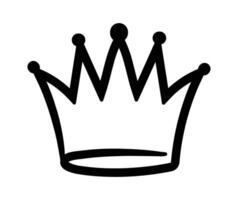 Simple, hand drawn crown symbolizing royalty, power, and authority, suitable for various design projects related to monarchy, leadership, or achievement vector