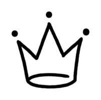 Simple, black and white line art illustration of a crown, symbolizing monarchy, power, achievement and victory, suitable for various design purposes vector