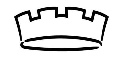 Hand drawn illustration featuring a basic crown, representing monarchy, power, and leadership through bold lines and a minimalist design, capturing the essence of royalty and authority vector