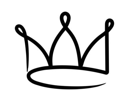 Hand drawn crown representing royalty, power, and leadership, perfect for enhancing logos, branding, and various creative projects while adding a touch of elegance and sophistication vector