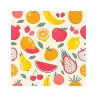 Colorful fruits pattern illustration design vector