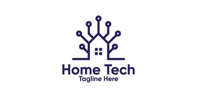 logo design home and technology,connection,circuit cable,design building modern. vector