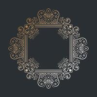 Elegant Golden Ornament swirls Frame Design. vector