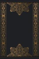 Luxurious Golden Ornament Frame Design with Floral and Geometric Elements vector
