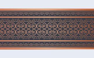 gold Swirl Decorative Seamless Pattern Border Repeatable Ornament Design vector