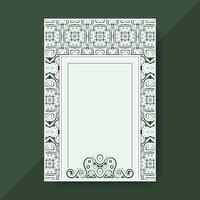 Elegant Decorative Ornamental Style Book Cover with Pattern Template Design vector