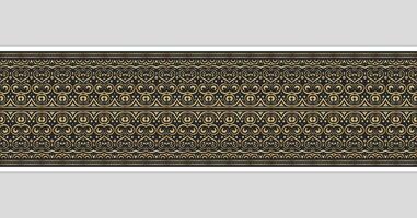 Ornate Golden Swirl Decorative Seamless Pattern Border Repeatable Ornament. vector