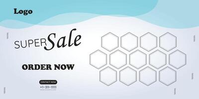 Super sale banner for social media vector