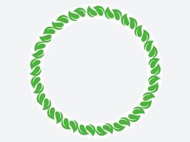 Minimalist Green Leaf Circle Frame Creating a Simple Botanical Border for Clean Designs vector