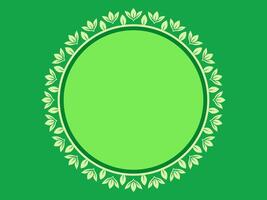 Vibrant Green Leaf Wreath Frame on a Contrasting Background with Lighter Inner Circle for Natural Branding vector