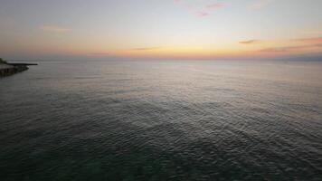 Calm Seascape View at Sunset. Slow motion video