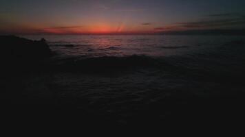 Scenic Ocean View at Sunset. Slow motion video