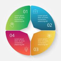 Circle element for infographic. Template for cycle diagram, graph, presentation and round chart. Business concept with 4 options, parts, steps or processes vector
