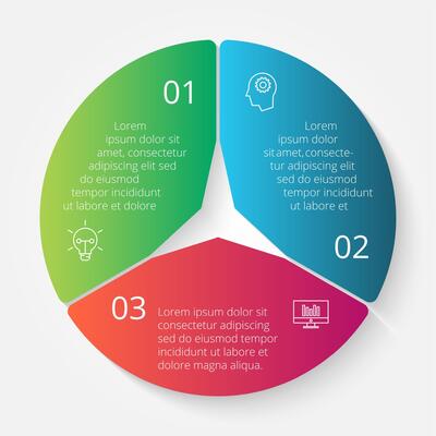 Infographic design template. Business concept with 3 options, steps or processes. Can be used for workflow layout, diagram, number options, web design