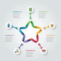 Colorful infographic with star and icons vector