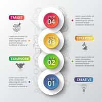 Four steps for teamwork and strategy vector