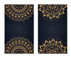 Golden Mandala Business Card Templates, Illustration Set vector