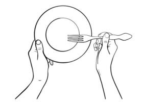 Cooking Woman Hand Gestures Line Illustration vector