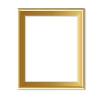 Simple Golden Picture Frame Portrait Orientation with Shadow vector