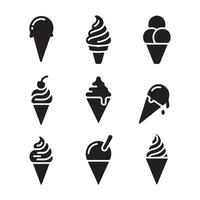 Colorless Ice Cream Treat Icons for Food Projects vector