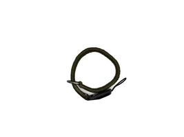 Green strap in the form of a rope on a white background. copy space, top view, flay lay photo