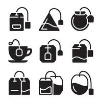 Tea Packet Icons in Clean Line Style for Cafe Projects vector