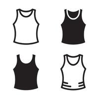 Four variations of a sleeveless top graphic design vector
