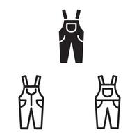 Minimalist Illustration of Various Bib Overall Designs vector