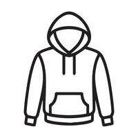 Clean Thin Line Illustration of a Basic Hooded Sweatshirt vector