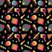 multi colored abstract memphis geometric pattern vector