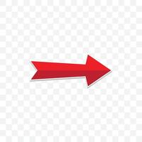 Straight Red Arrow Element for Presentation vector