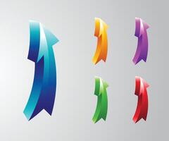 Gradient 3D Arrow Icon Set Upward Growth Graphics vector