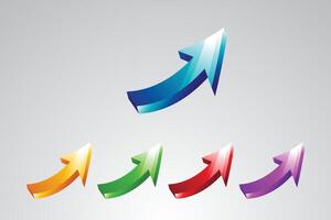 Curved Gradient Arrow Design 3D Icons for Infographics vector