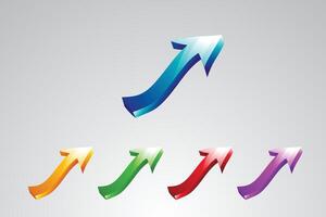 Business Trend Arrow 3D Gradient Icon for Finance and Charts vector