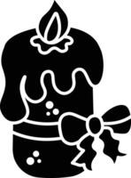 A Festive Birthday Candle with Dripping Wax and a Bow icon solid style vector