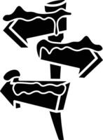 Snowy Signpost. A Winter Wonderland Illustration of Direction and Choices icon glyph style vector
