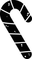 A Hand Drawn Illustration of a Christmas Candy Cane on a Light icon solid style vector