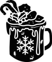 A Festive Hot Chocolate Mug Design for a Cozy Winter Season icon solid style vector