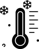 Freezing Temperatures Illustrated. A Thermometer Icon Design with Snowflakes icon glyph style vector