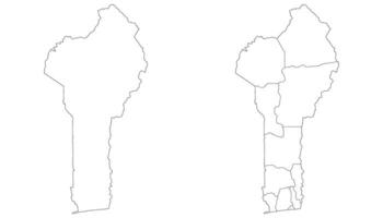 Benin map set. Map of Benin in set with white color vector