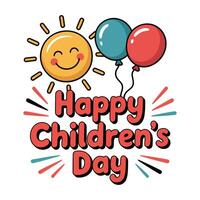 Cartoon Style Children's Day Graphic. vector