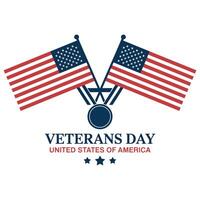 Flat Veterans Day Medal Design. vector
