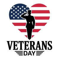 Veterans day logo with soldier silhouette vector