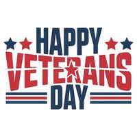Bold Veterans Day Typography Design. vector