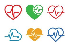 Diverse Heartbeat Icons A Collection of Medical and Wellness Symbols vector