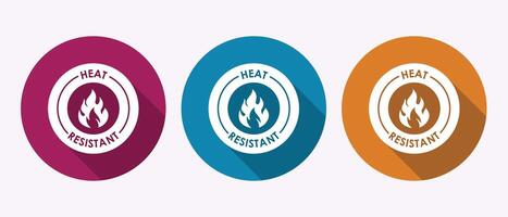 Heat Resistant Round Logos in Multiple Colors for Product Safety Standards vector