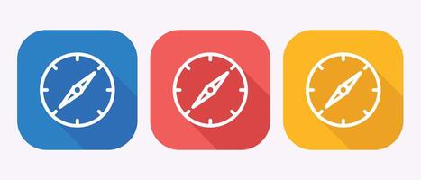 Colorful Compass Icons Pointing the Way Navigational Theme Mobile App Design Elements UI Kit vector