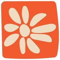 Hard Drawn Retro Orange Flower Element vector