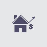 Simple house icon represents a residential building, a home, or real estate market in a clean and minimalist design. vector